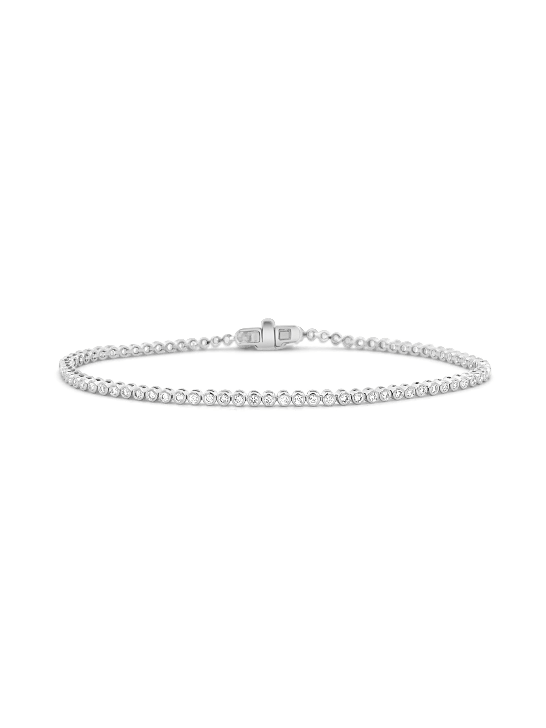 Bezel Diamond Tennis Bracelet 14K