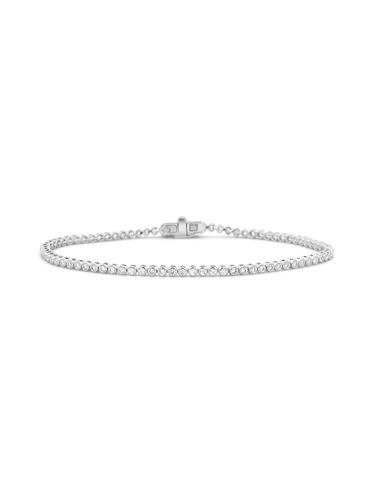 Bezel Diamond Tennis Bracelet 14K