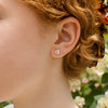 Bezel Lab Diamond Heart Stud Earring 14K