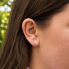 Bezel Lab Diamond Marquise Stud Earring 14K
