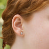 Bezel Lab Diamond Oval Stud Earring 14K