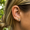 Bezel Lab Diamond Pear Stud Earring 14K