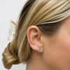 Bezel Lab Diamond Pear Stud Earring 14K