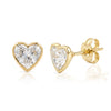Bezel Lab Diamond Heart Stud Earring 14K