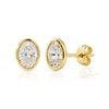 Bezel Lab Diamond Oval Stud Earring 14K