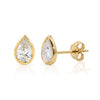 Bezel Lab Diamond Pear Stud Earring 14K