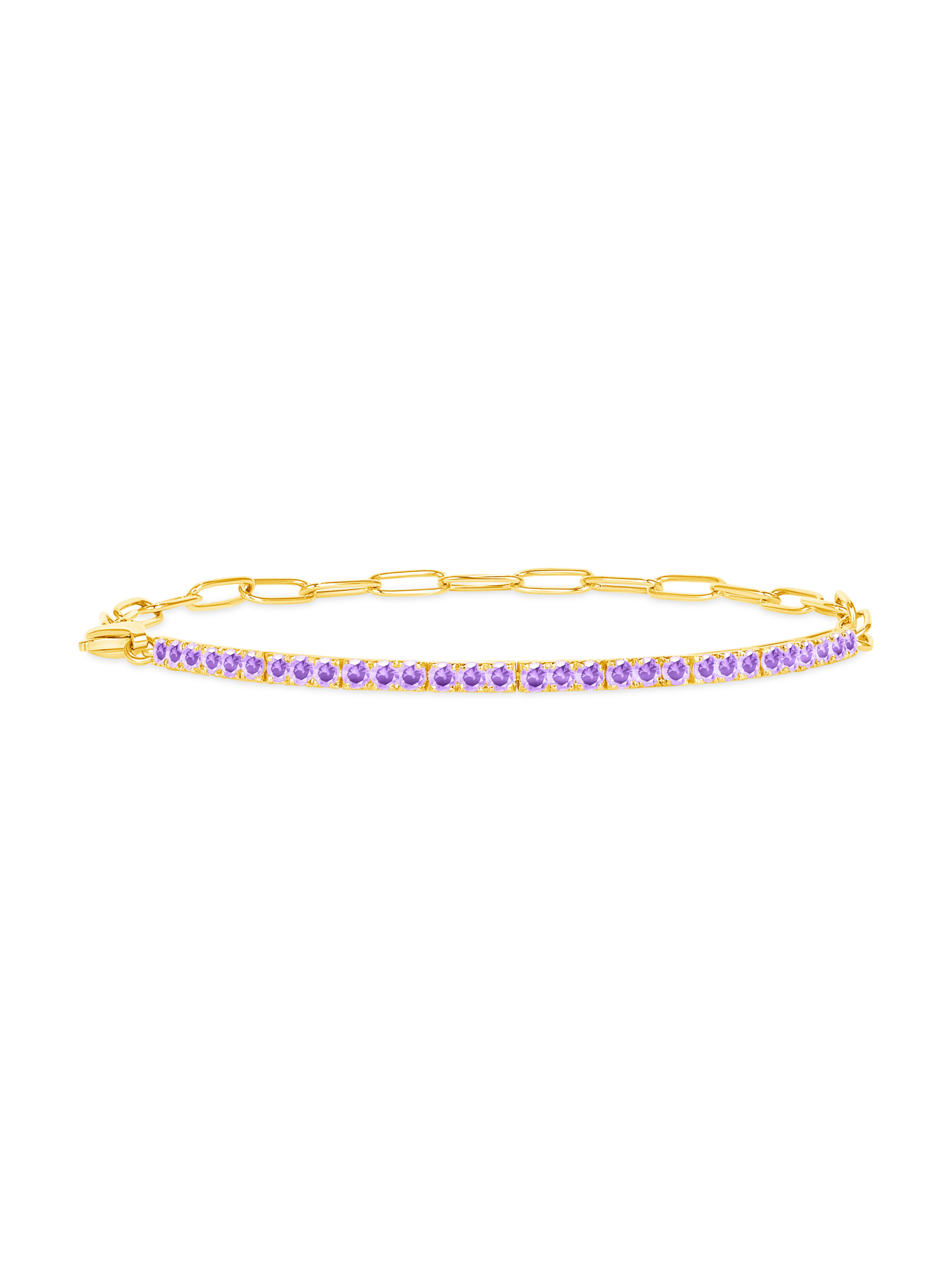 Birthstone Tennis Bracelet - February 14K