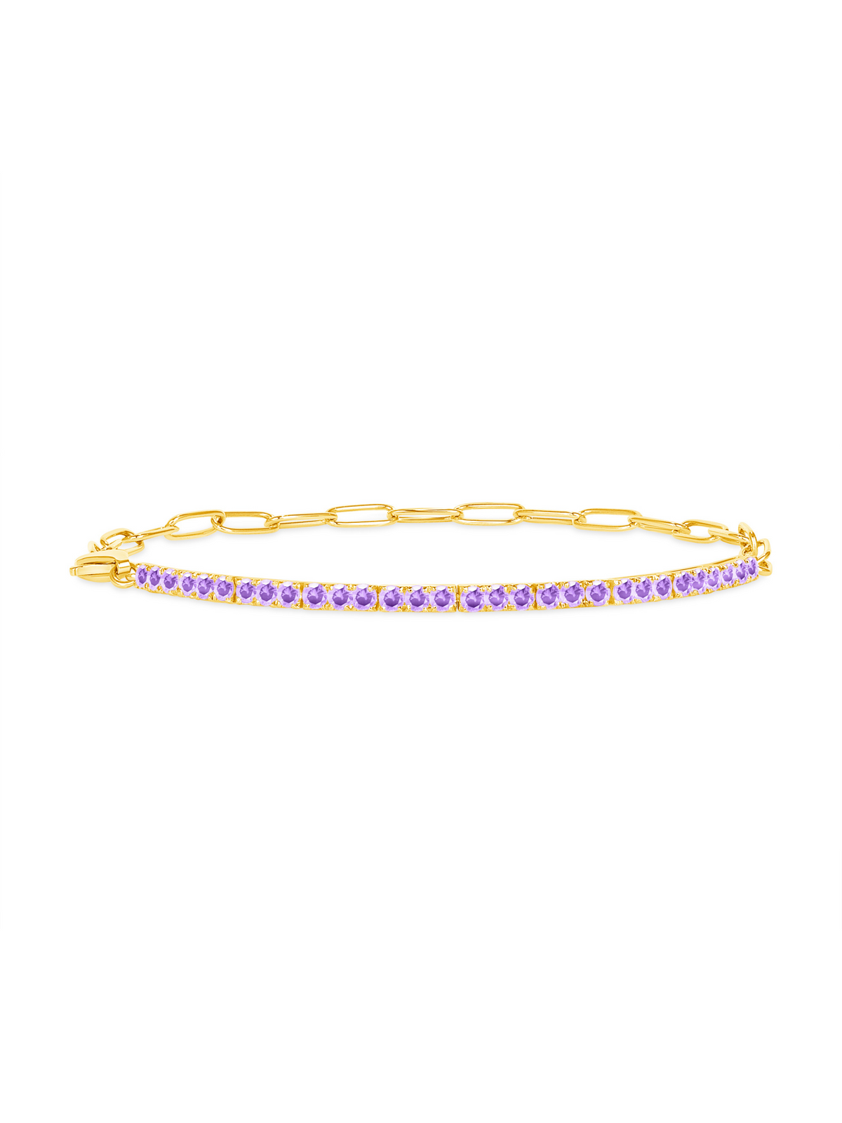 Birthstone Tennis Bracelet - February 14K