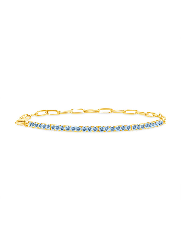 Birthstone Tennis Bracelet - March 14K