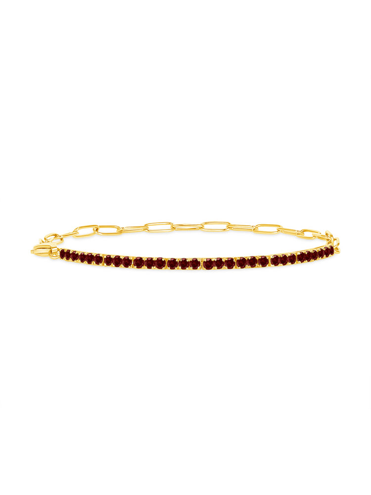 Birthstone Tennis Bracelet - January 14K
