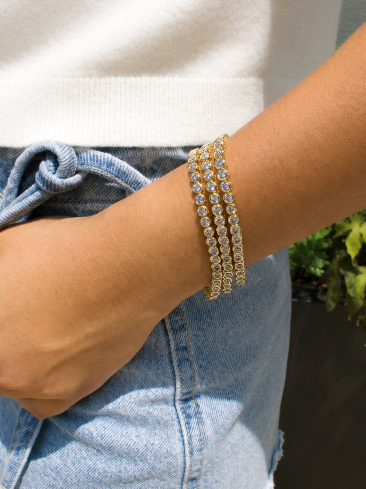 Blaire Bezel CZ Tennis Bracelet