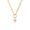 Blaire Bezel Heart CZ Charm Necklace