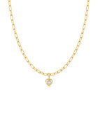 Blaire Bezel Heart CZ Charm Necklace