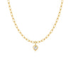 Blaire Bezel Heart CZ Charm Necklace
