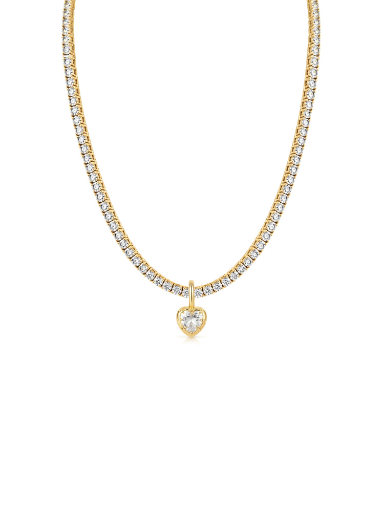 Blaire Bezel CZ Tennis Charm Necklace