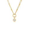 Blaire Bezel Round CZ Charm Necklace