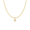 Blaire Bezel Round CZ Charm Necklace