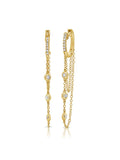 Image of: Blake Bezel Diamond Dangle Huggie Earrings 14K