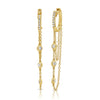 Blake Bezel Diamond Dangle Huggie Earrings 14K