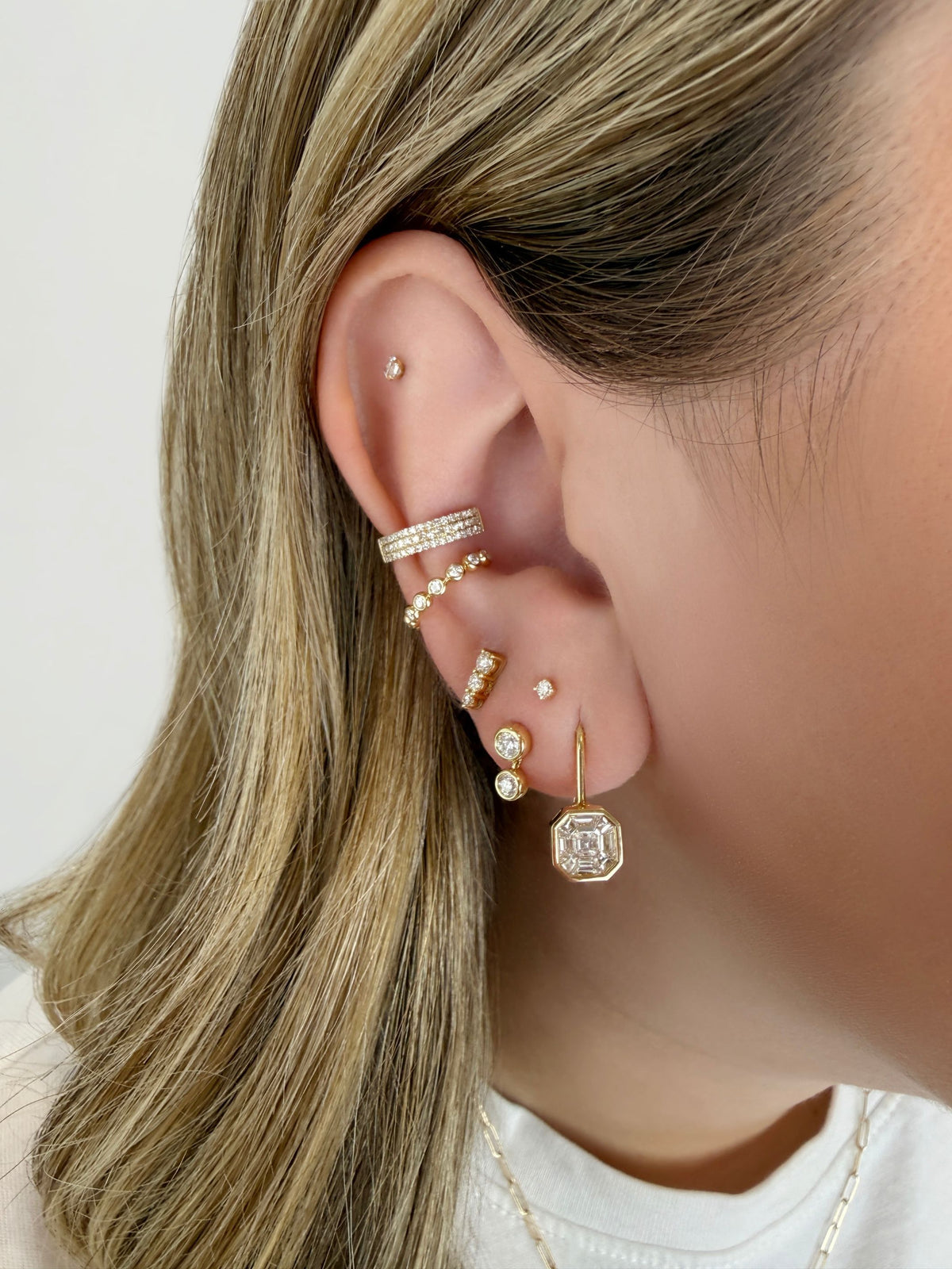 Blythe Bezel Diamond Dangle Earring 14K