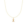 Breast Cancer Awareness Pink Sapphire Ribbon Charm 14K