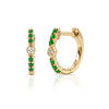 Bridget Birthstone and Diamond Huggie Earring - Tsavorite 14K