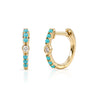 Bridget Birthstone and Diamond Huggie Earring - Turquoise 14K