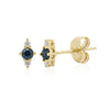 Bridget Birthstone and Diamond Stud Earring - Blue Sapphire 14K