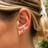 Bridget Birthstone and Diamond Stud Earring - Emerald 14K