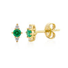 Bridget Birthstone and Diamond Stud Earring - Emerald 14K
