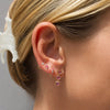 Bridget Birthstone and Diamond Stud Earring - Pink Sapphire 14K