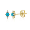 Bridget Birthstone and Diamond Stud Earring - Turquoise 14K
