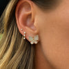 Brooke Butterfly Mother of Pearl and Diamond Stud Earrings 14K