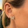 Brooke Butterfly Mother of Pearl and Diamond Stud Earrings 14K