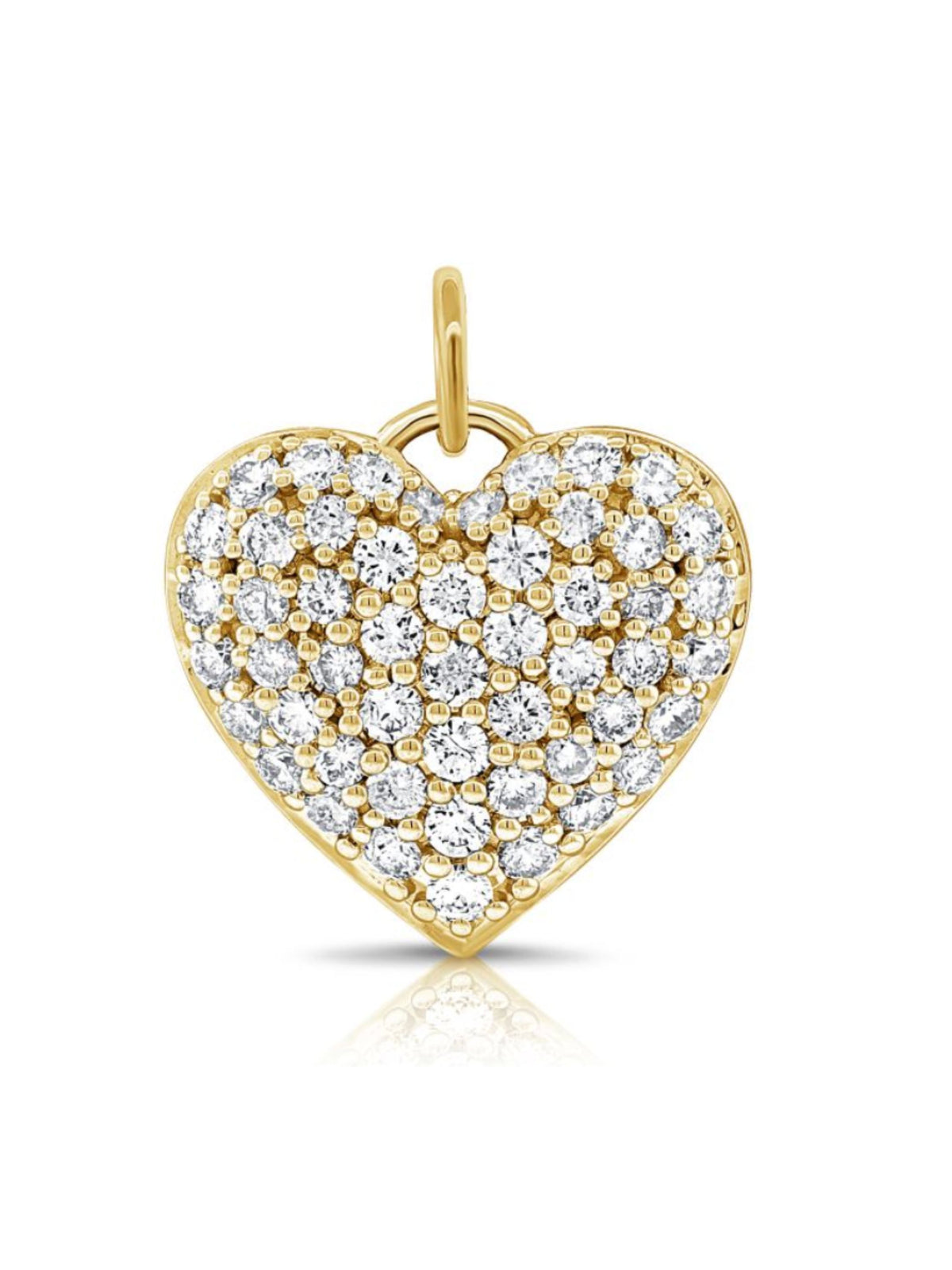 Bubble Heart Diamond Charm 14K