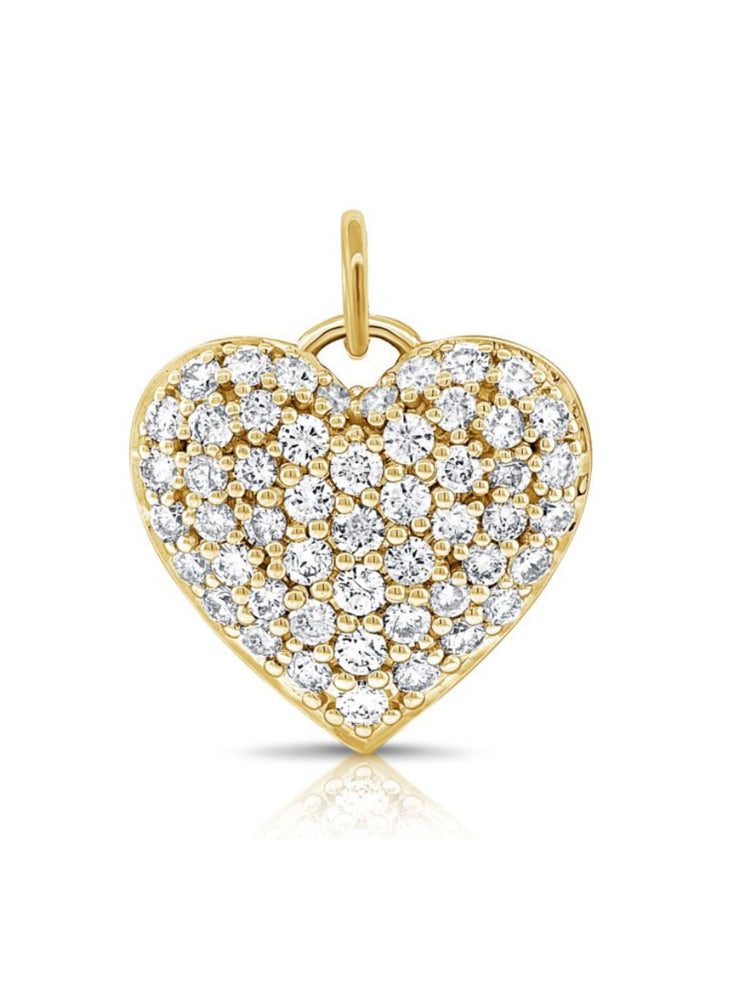 Bubble Heart Diamond Charm 14K