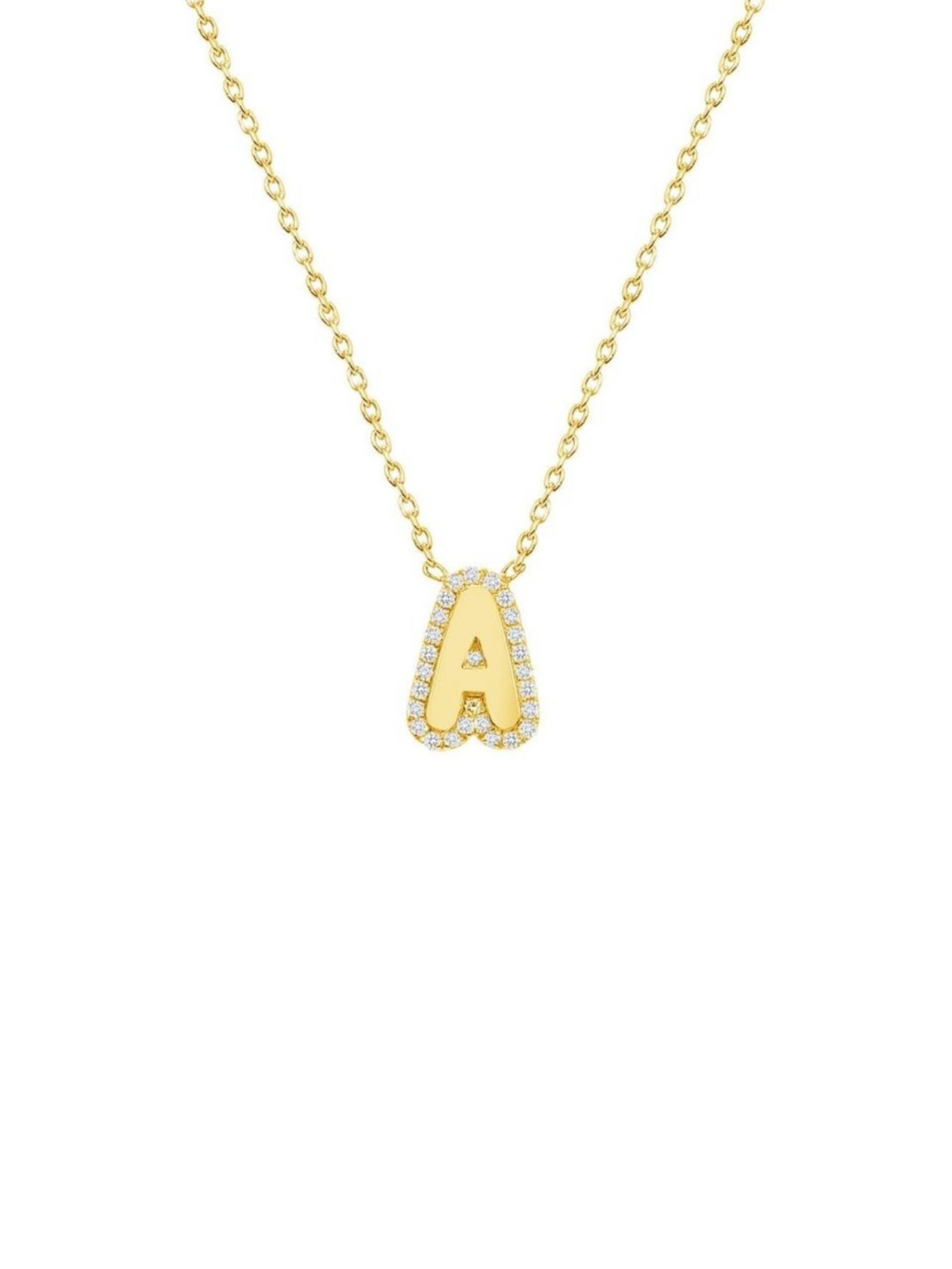 Bubble Letter Necklace 14K