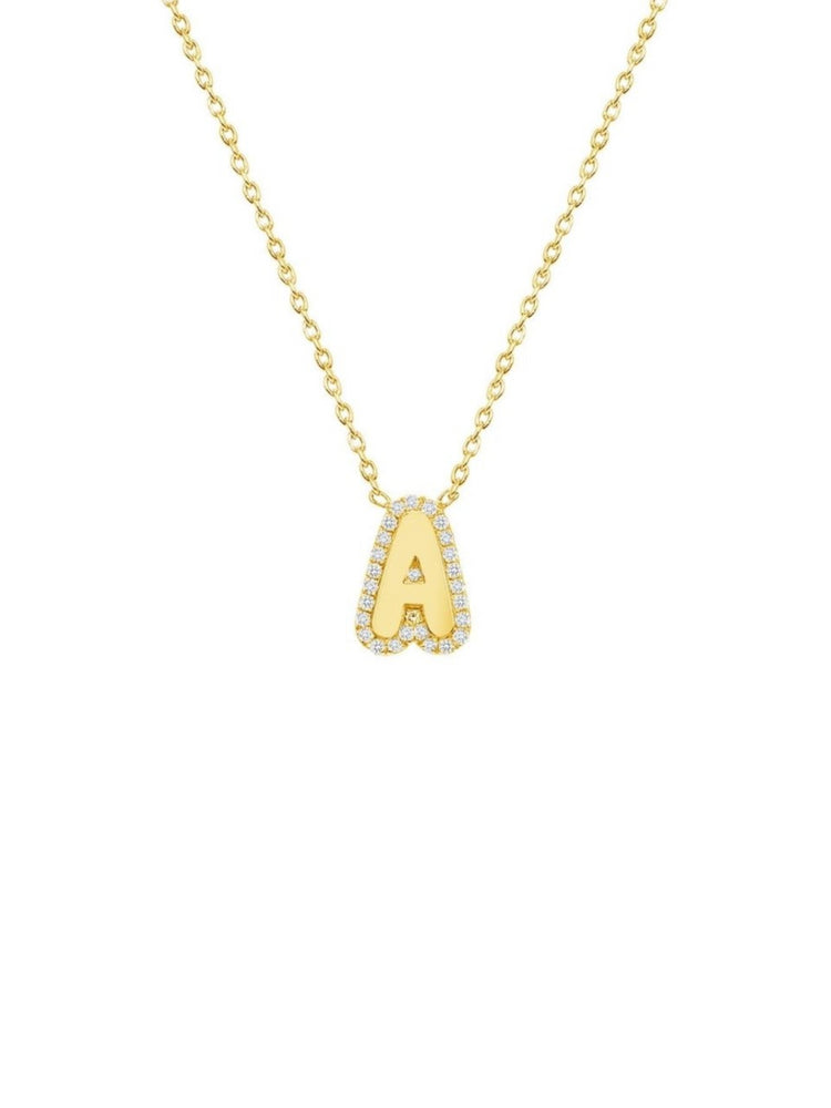 Bubble Letter Necklace 14K
