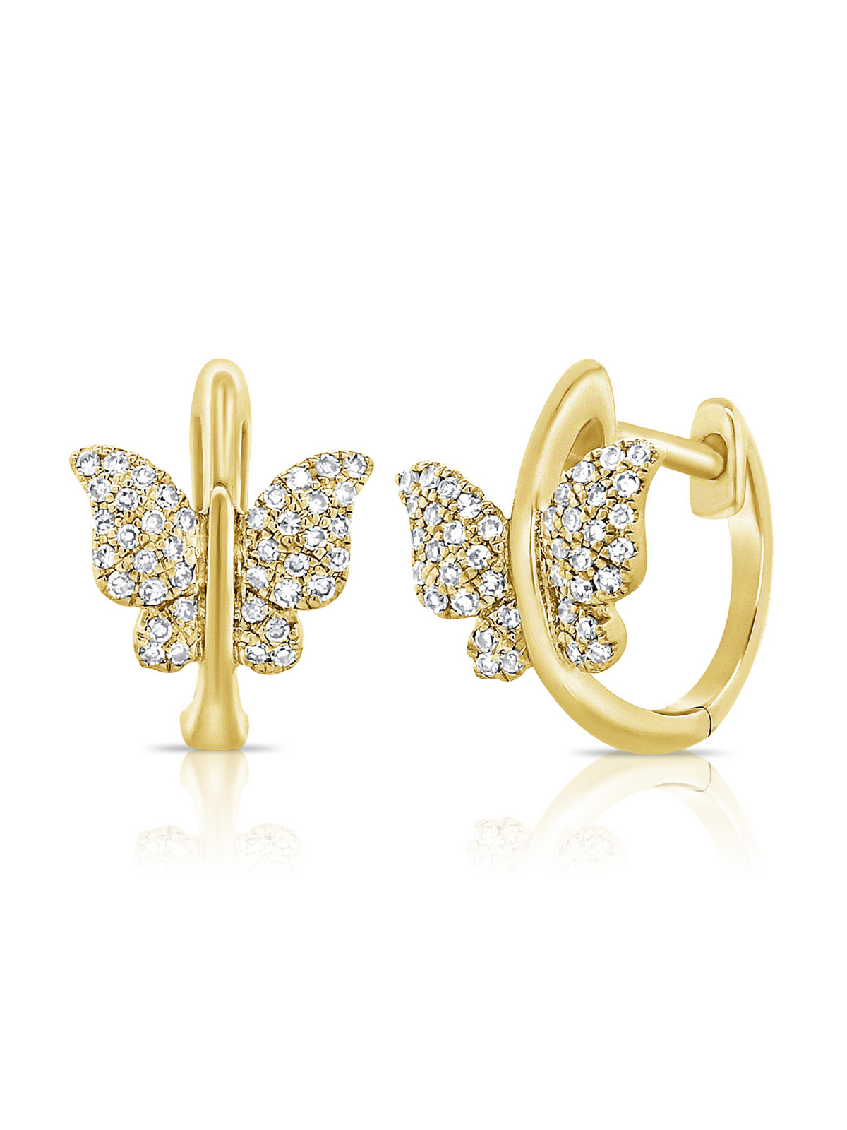 Butterfly Huggie Earrings 14K