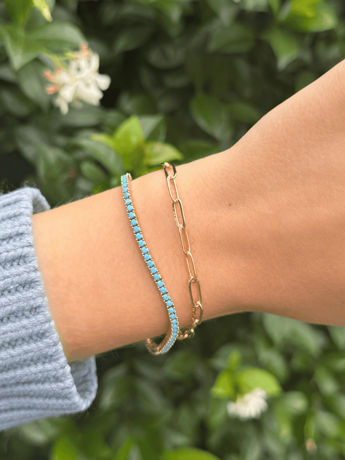 Turquoise Tennis Bracelet Set