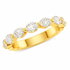 Floating Oval Diamond Band 14K