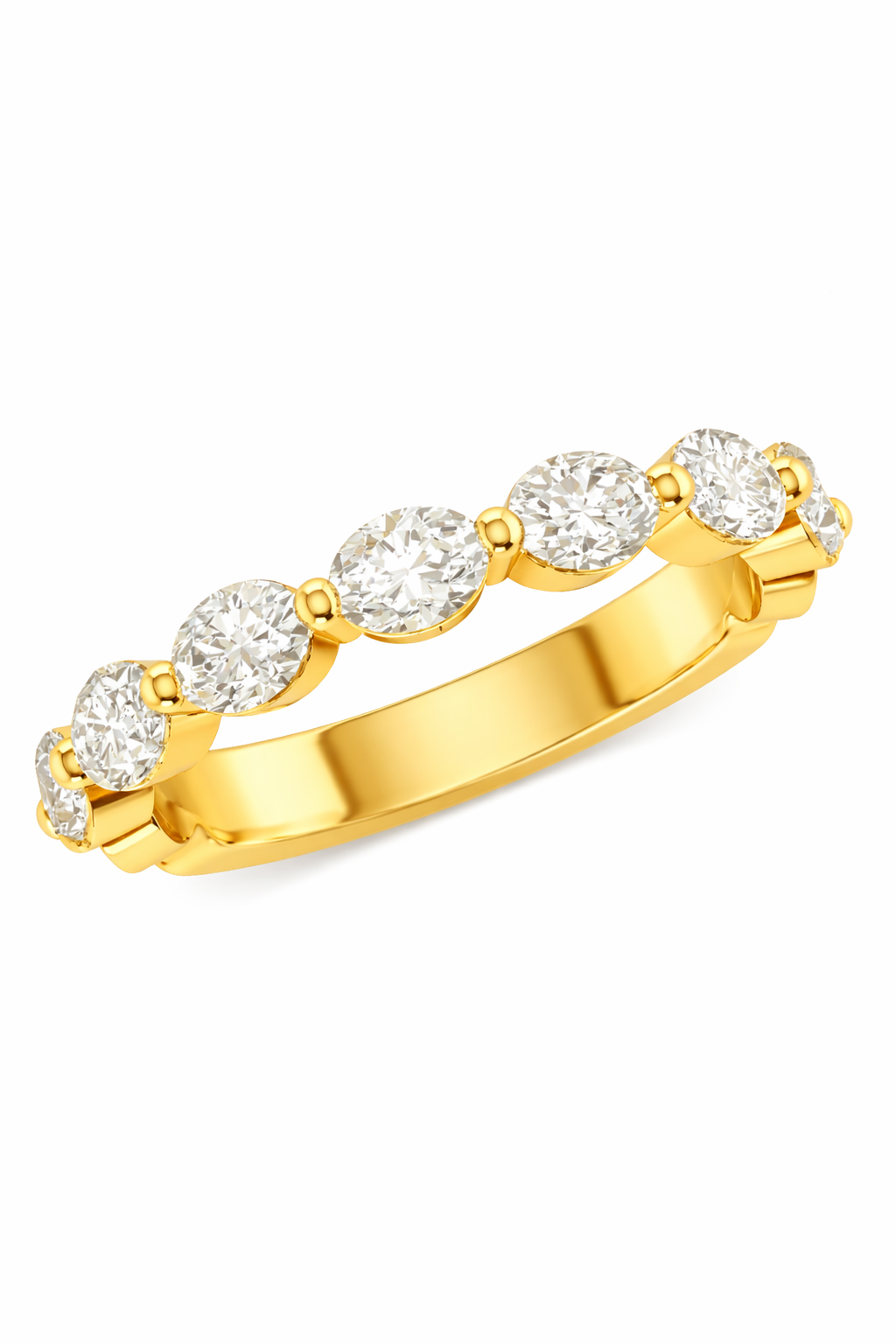 Floating Oval Diamond Band 14K