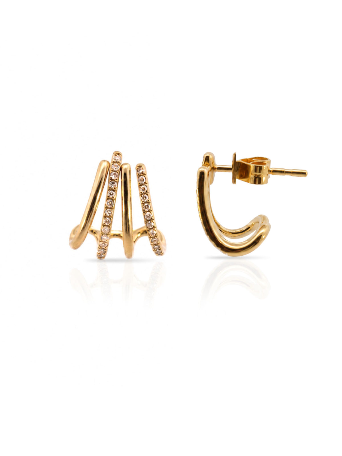 Cleo Cage Diamond Stud Earring 14K