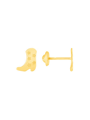 Kid Cowboy Boot Stud Earrings 9K