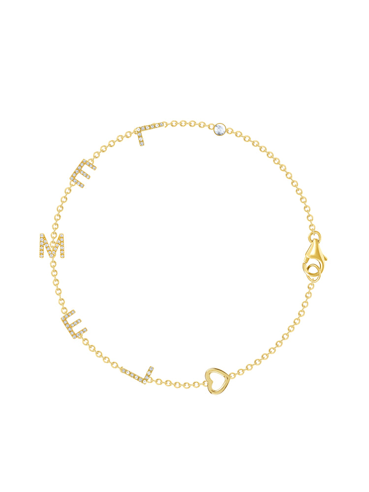 Custom Initial Bracelet 14K