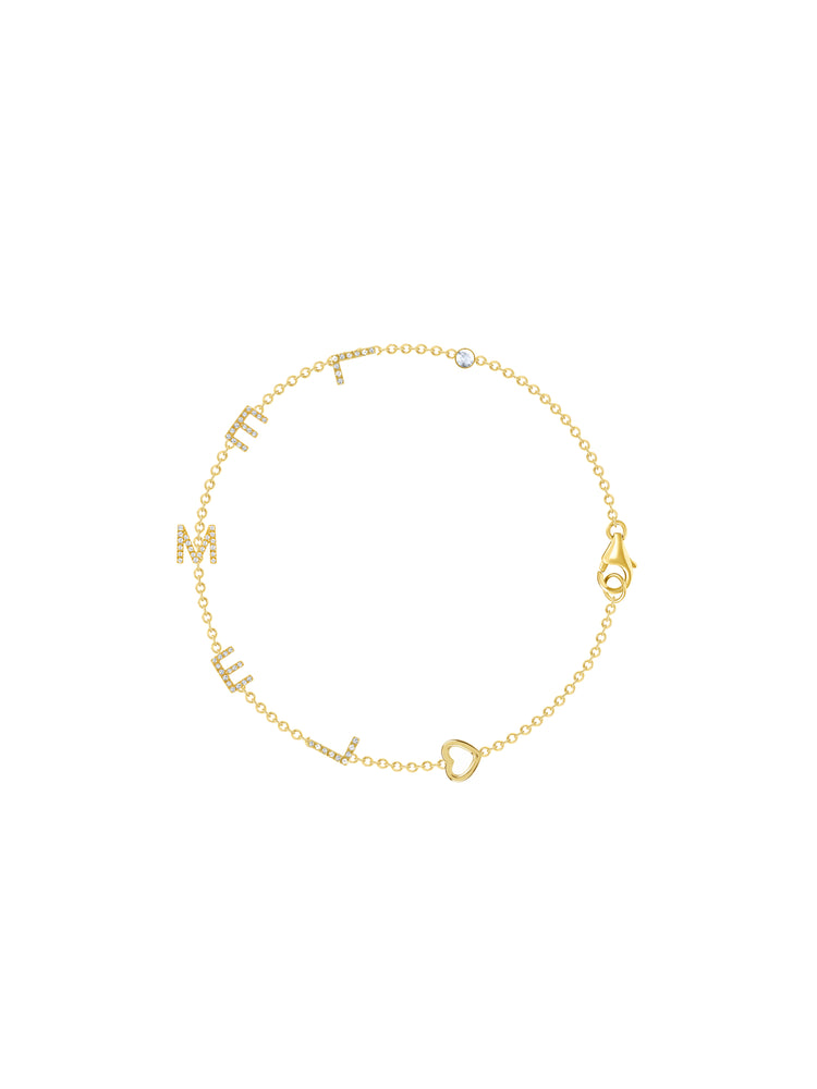 Custom Initial Bracelet 14K