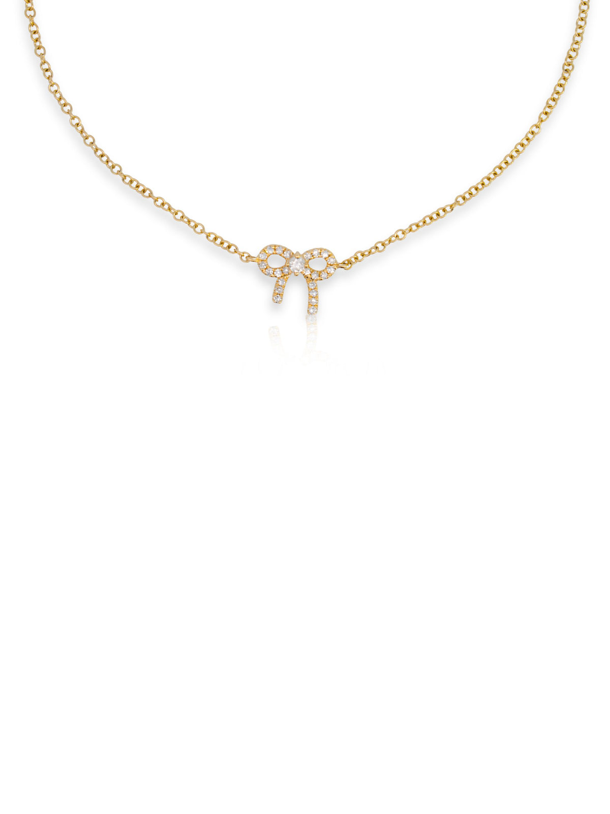 Dainty Diamond Bow Bracelet 14K