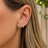 Dainty Diamond Bow Huggie Earrings 14K