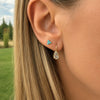 Dakota Diamond Bezel Drop Huggie 14K