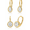 Dakota Diamond Bezel Drop Huggie 14K